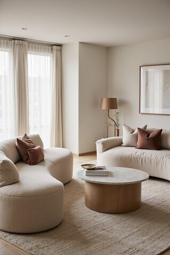 curved furniture enhances comfort