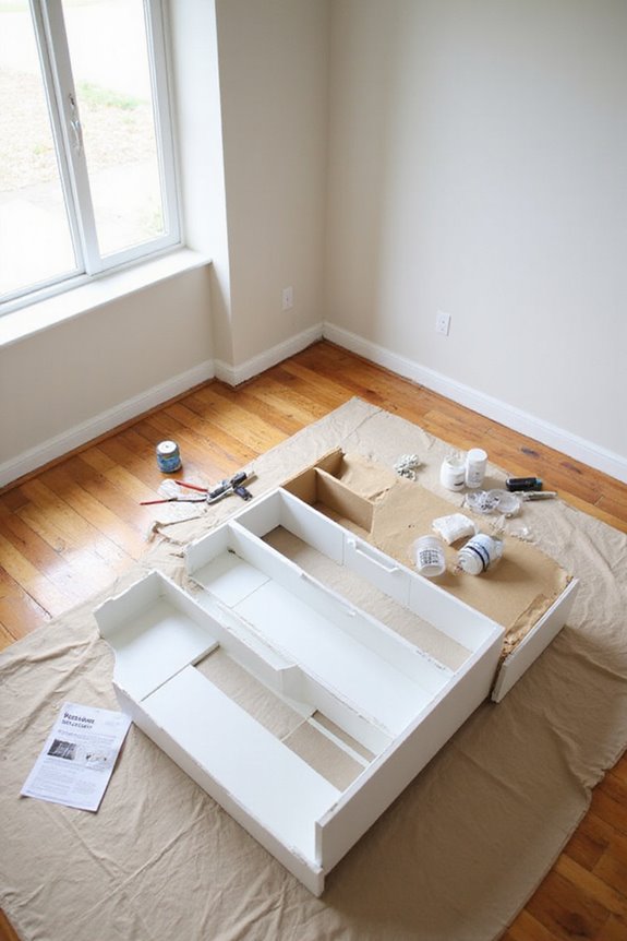 disassemble furniture for painting