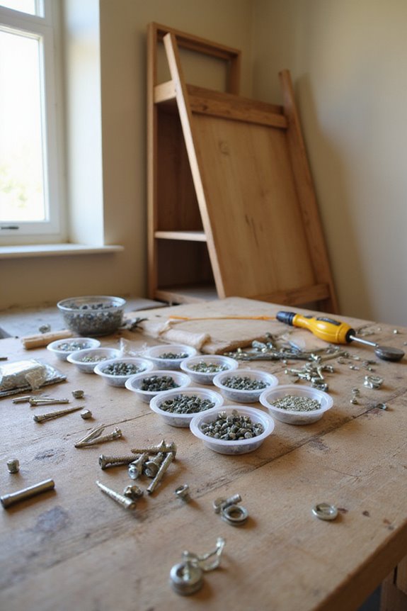 organize fasteners for disassembly