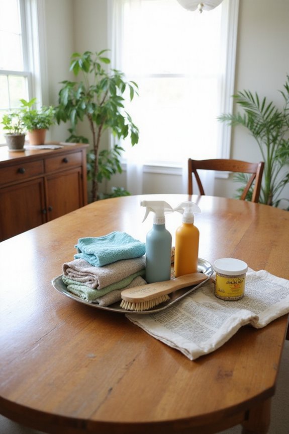 organized workspace for cleaning