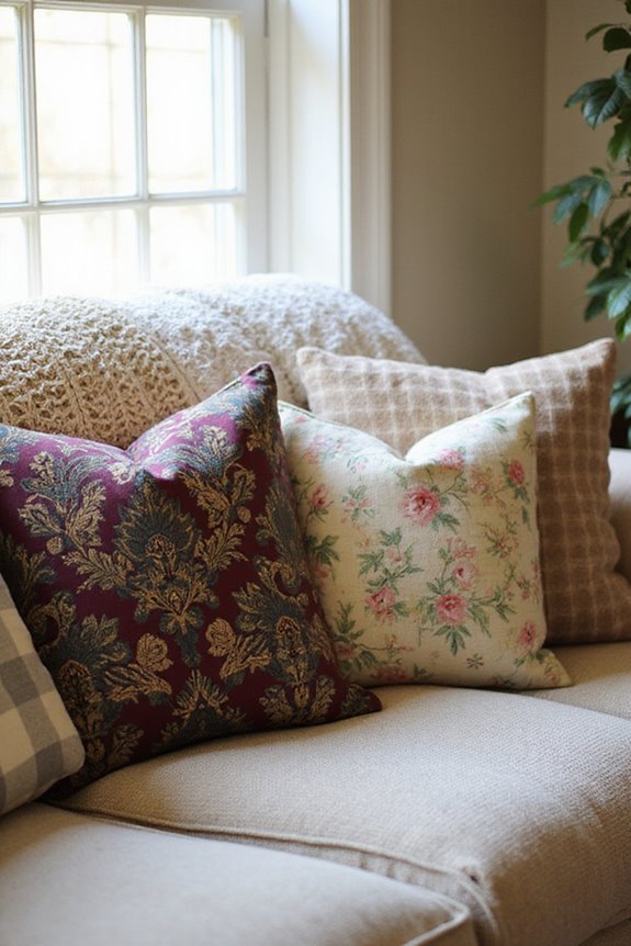 vintage throw pillows collection